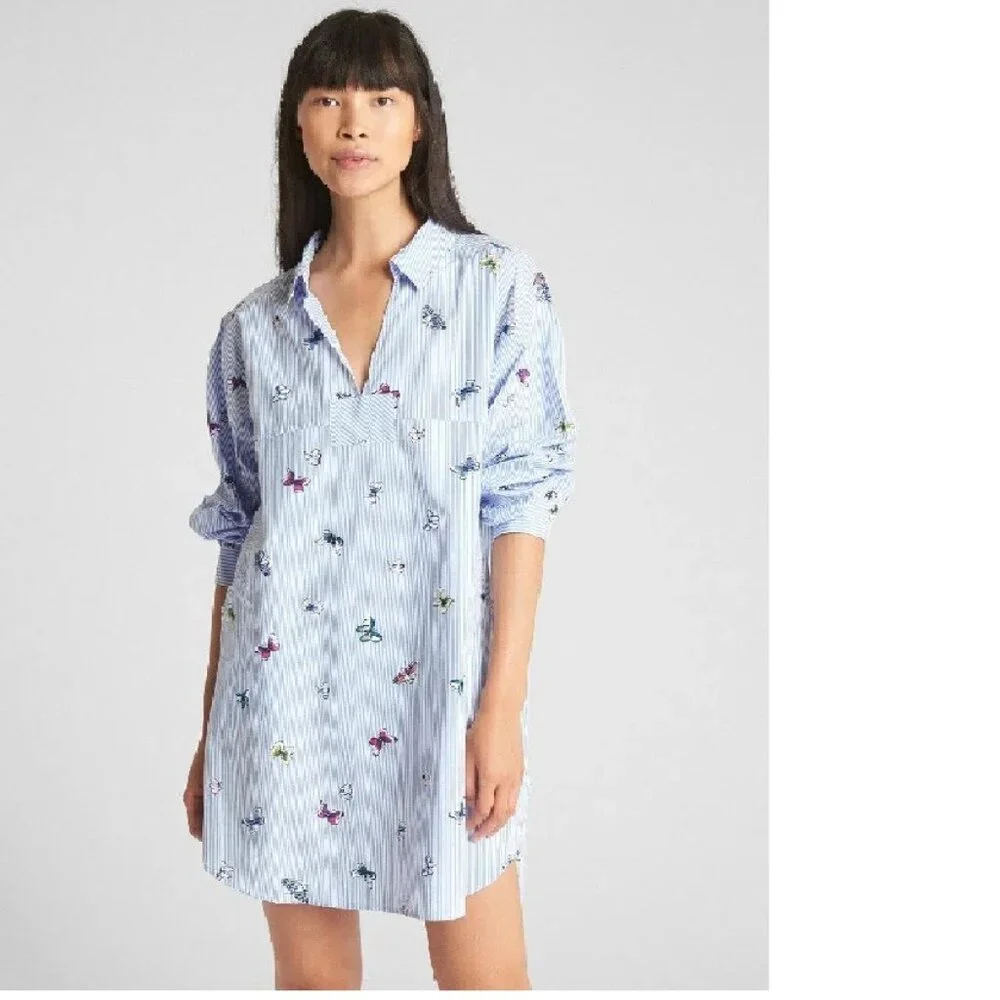 LOVE By Gap 100% Cotton Shirt Tonic Dress, Oversize XS - Picture 1 of 10